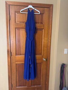 Women’s Royal Blue Halter Maxi Dress